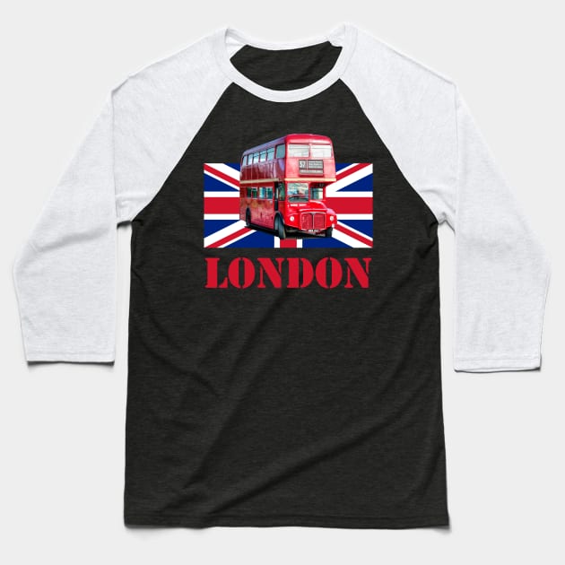 London Bus Baseball T-Shirt by SteveHClark